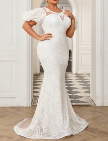 Rochie lunga SHEIN CURVE, alb