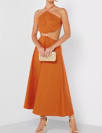 Rochie lunga AmyLynn, caramiziu