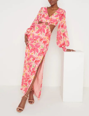 Rochie lunga Pretty Lavish, mix culori