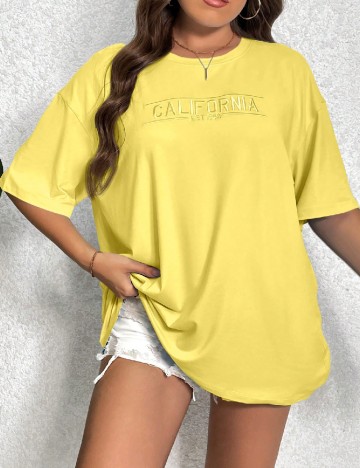 Tricou Oversize SHEIN CURVE, galben