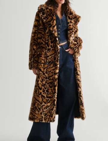 Palton oversize Nasty Gal, animal print