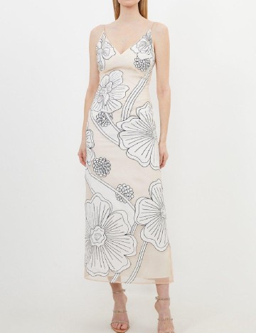 Rochie lunga Karen Millen, crem