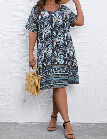 Rochie scurta SHEIN CURVE, albastru