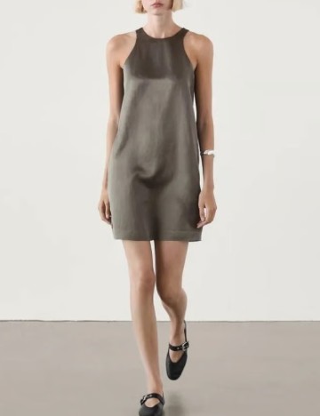 Rochie scurta Massimo Dutti, gri inchis