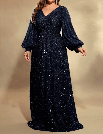 Rochie lunga SHEIN CURVE, bleumarin