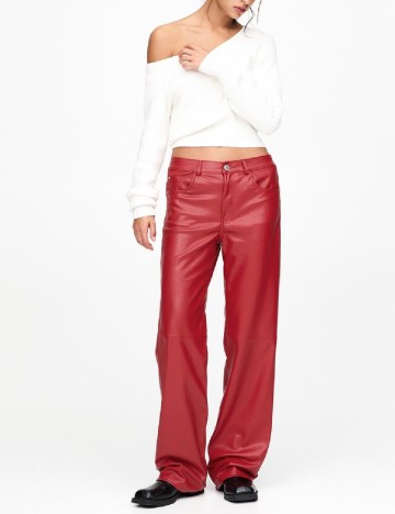 Pantaloni Pull&Bear, rosu