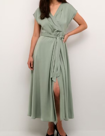 Rochie lunga Cream, verde