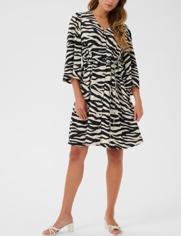 Rochie scurta Kaffe, negru/bej