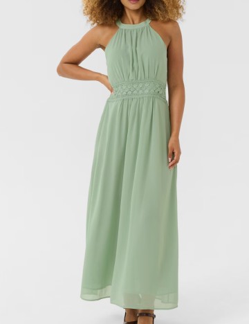 Rochie lunga Cream, verde