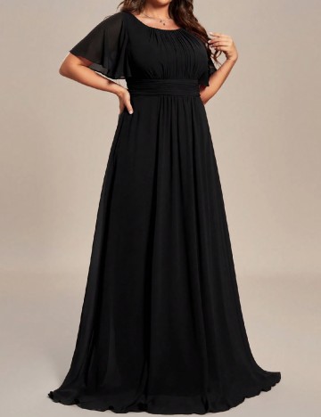 Rochie lunga Ever-Pretty Plus Size, negru