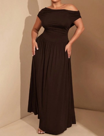 Rochie lunga SHEIN CURVE, maro