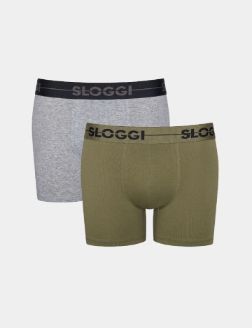 Set Boxeri 2 perechi Sloggi by Triumph, gri/verde