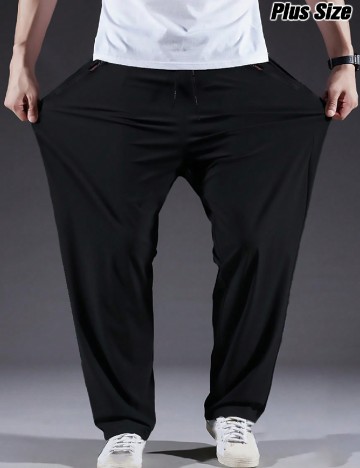 Pantaloni SHEIN Plus Size Men, negru