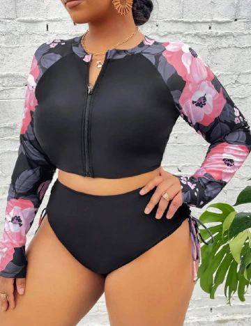 Costum de baie SHEIN CURVE, negru Negru