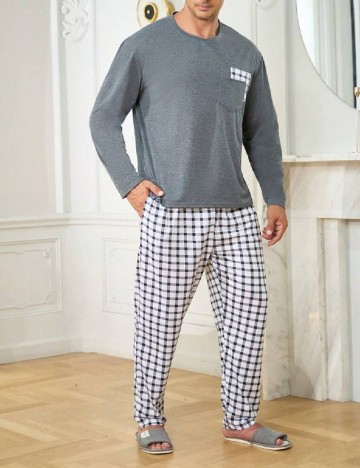 Pijama SHEIN Plus Size Men, gri