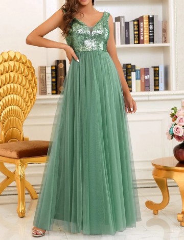 Rochie lunga Ever-Pretty, verde