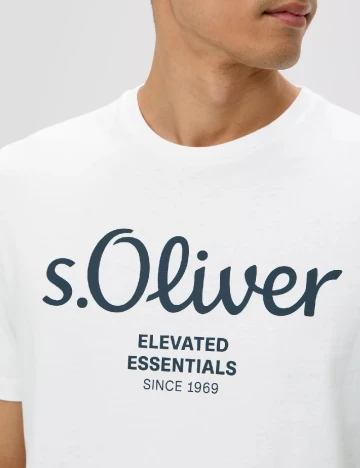 Tricou s.Oliver, alb Albastru