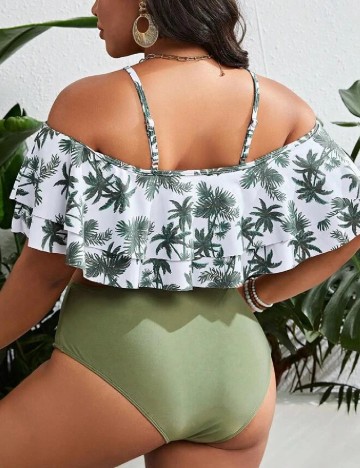 Costum de baie SHEIN CURVE, verde