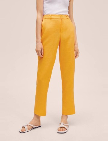 Pantaloni Mango, galben