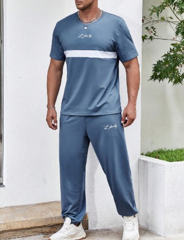 Compleu SHEIN Plus Size Men, albastru