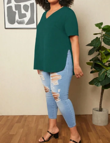 Bluza SHEIN CURVE, verde Verde