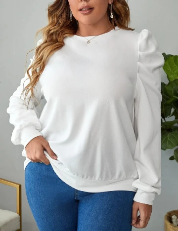 Bluza SHEIN CURVE, alb Alb