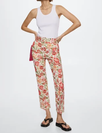 Pantaloni Mango, floral Floral print