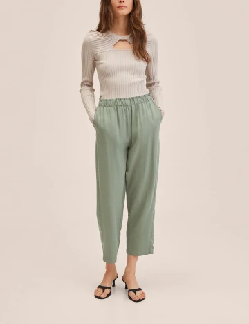 Pantaloni Mango, verde Verde