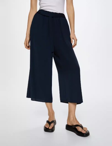 
						Pantaloni Mango, bleumarin inchis