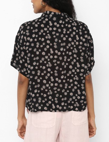 Camasa American Eagle, negru floral