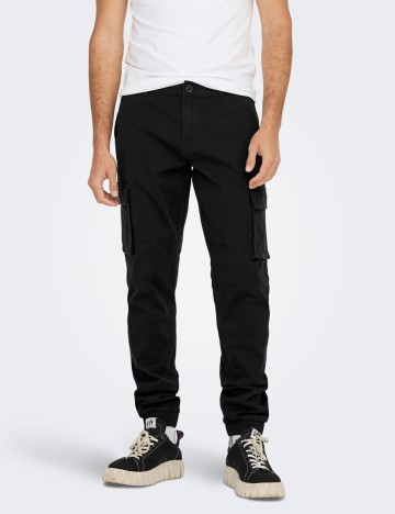 
						Pantaloni Only, negru