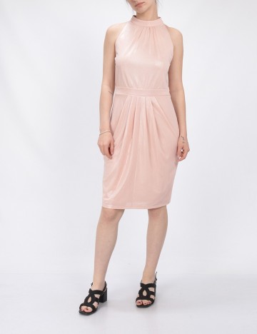 Rochie scurta Vila, roz pal, M