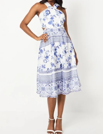 Rochie medie Coast, alb/albastru