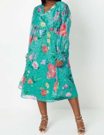 Rochie medie Coast Plus Size, verde