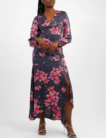 Rochie lunga Liquorish, floral print
