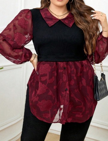 Camasa SHEIN CURVE, visiniu