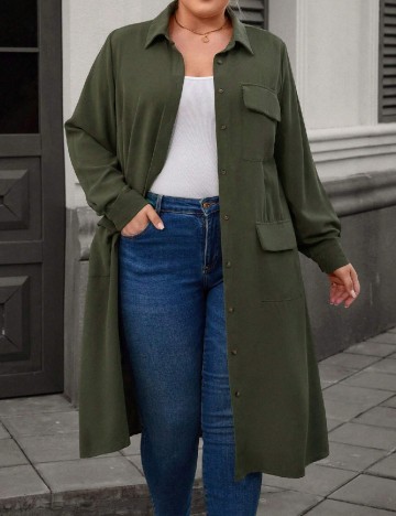 Camasa SHEIN CURVE, verde