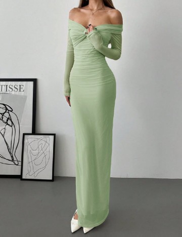 Rochie lunga SHEIN, verde deschis
