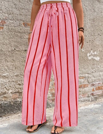 Pantaloni SHEIN CURVE, roz/rosu