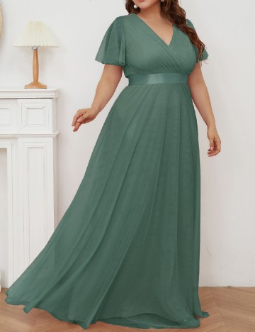 Rochie lunga Ever-Pretty Plus Size, verde