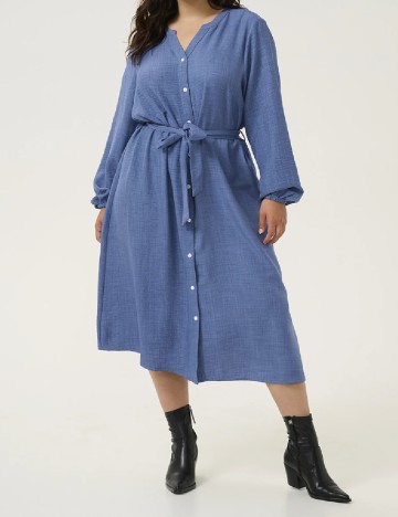 Rochie medie Kaffe Curve, albastru