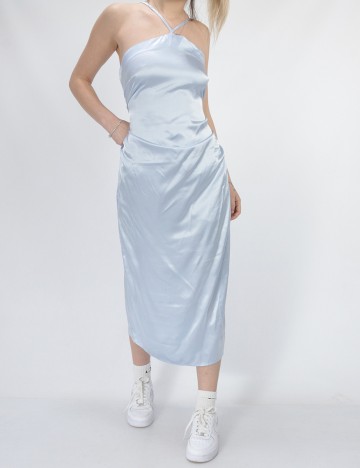 Rochie medie Vila, bleu, 40