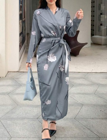 Rochie lunga Dazy, gri