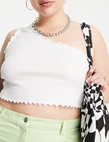 Top Collusion Plus Size, alb