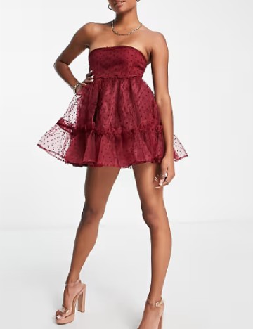 Rochie scurta Jaded Rose, visiniu