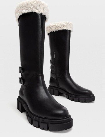 Cizme Stradivarius, negru