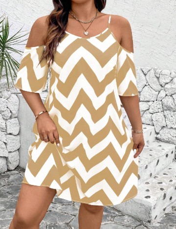 Rochie scurta SHEIN CURVE, alb/crem