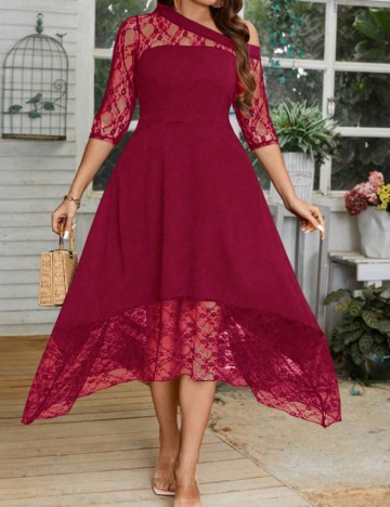 Rochie medie SHEIN CURVE, rosu