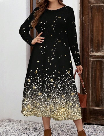 Rochie medie Emery Rose Curve, negru