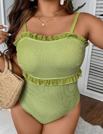 Costum de baie SHEIN CURVE, verde